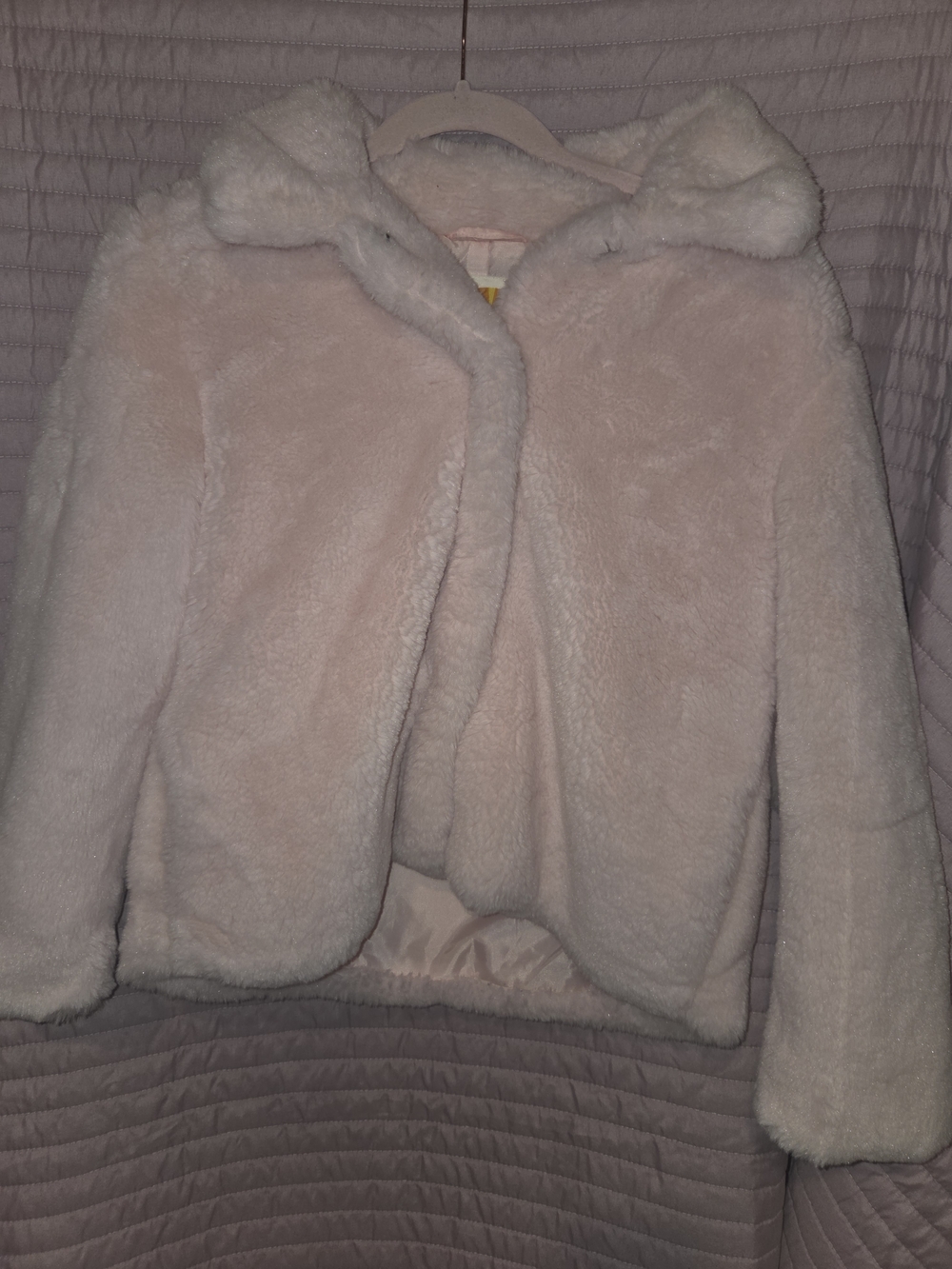 C&C California Girls' Plush Hooded Jacket in Pale Pink
